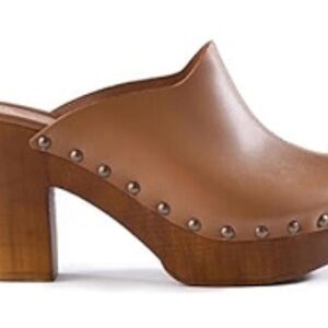 Women's Brown Clog Shoes leather cognac size 39